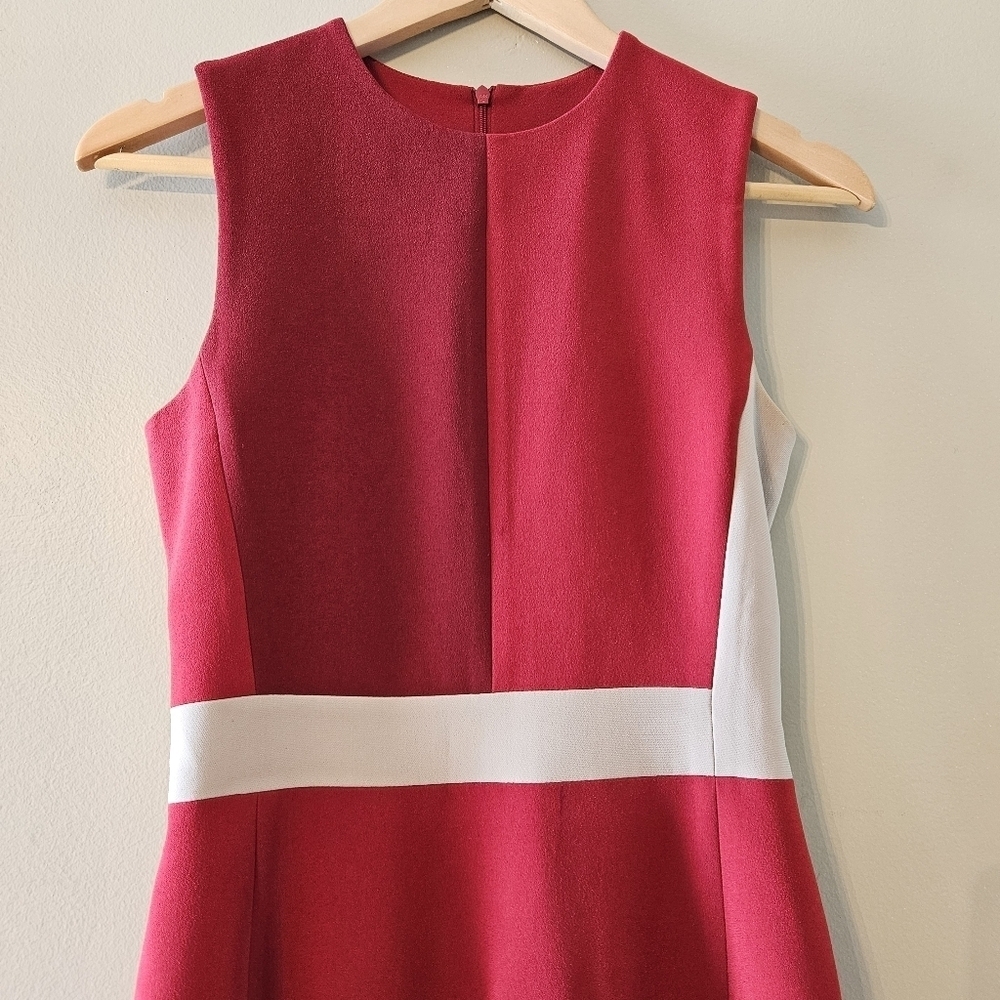 Judith & Charles Women's Professional Midi Cocktail Colorblock Red Dress Sz 0. - Picture 7 of 16